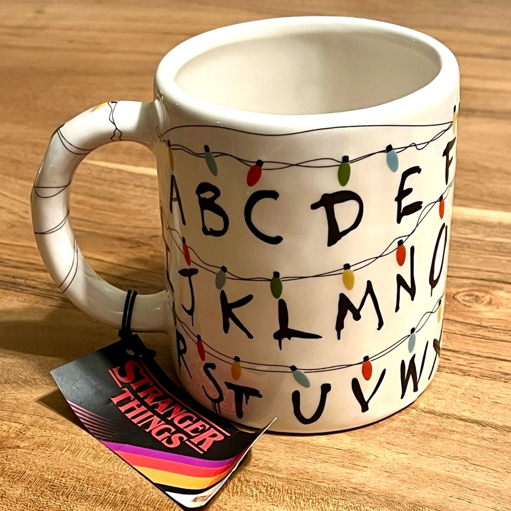 Stranger Things Season One Christmas Lights Alphabet Mug / New